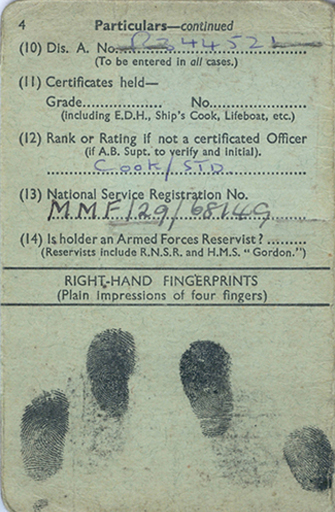 British Seaman's Indentity Card - Champion Family History