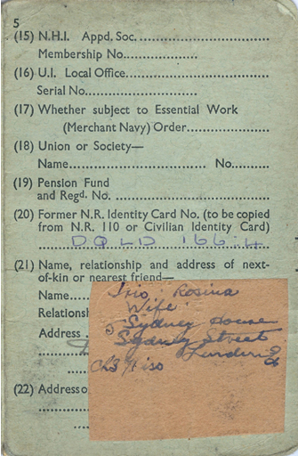 British Seaman's Indentity Card - Champion Family History